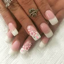 Whitest white acrylic nail powder, cover it fresh pink acrylic nail powder topped with a+ top coat & my brand new swarovski crystals & baby diamondettes💞💞. Pink And White Nails Design 3d Flower Rhinestone French Manicure Anc Follow My Girl On Insta Nails Design With Rhinestones Gold Nail Designs White Nail Designs