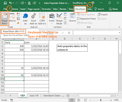 how to auto pote date in excel when