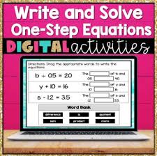 Digital Activities One Step Equations