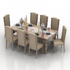 3d model table chairs