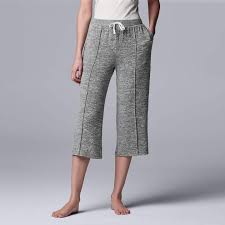 Vera Wang Womens Simply Vera Marled Pajama Culottes