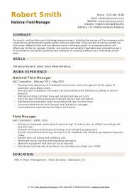 Field Manager Resume Samples Qwikresume