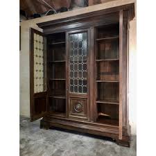 Vintage Walnut Wall Bookcase With 3