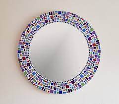 Colourful Mosaic Wall Mirror In Blue