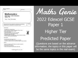 Edexcel 2022 Gcse Maths Paper 1 Higher