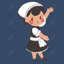 free cartoon cute maid character design