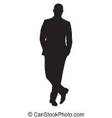 Geschäftsmann schwarze silhouette steht vor dem eingang. Business-mann  schwarze silhouette stehen vor der tür eingang | CanStock