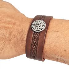 brown leather cuff made in ireland