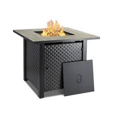 One for the firewood and the other to provide a draft of air. Camplux 30 Inch 50 000 Btu Propane Fire Pit Table Outdoor Companion Auto Ignition Gas Fire Pit Table With Cover Strong Striped Steel Surface