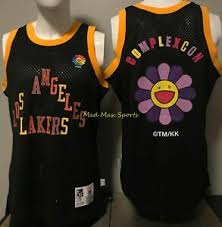 Los angeles lakers lebron james icon edition authentic jersey. Los Angeles Lakers Takashi Murakami Black Complexcon Exclusive Jersey Size S Xxl Ebay