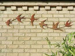 Swallow Wall Art Rusty Metal Swallows