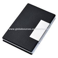 Customizable laser engraved matte black metal business card holder, name, logo, initials reforgedesigns 5 out of 5 stars (24) sale price $17.75 $ 17.75 $ 20.88 original price $20.88 (15% off) add to favorites more colors business card holder, leather, personalized card case, custom engraved boss gift, groomsmen gifts, corporate gift. China Pu Leather And Metal Business Card Case For Promotion On Global Sources Card Case