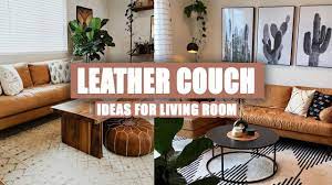 living room ideas using a leather couch