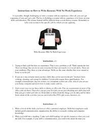 How To Write A Resume With No Job Experience Example  Sample Bank     clinicalneuropsychology us