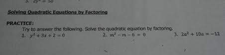 Solving Quadratic Equations By