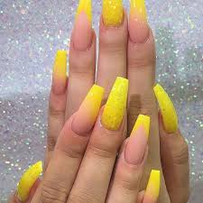 You can go with bright sunshine yellow or a. Updated 55 Sunny Yellow Acrylic Nail Designs August 2020