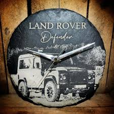 land rover defender gift slate clock