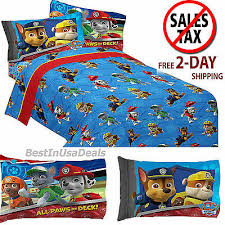 toddler twin size bed sheets boys paw