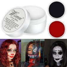 clown makeup black white red cream face