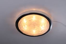 Vintage Ceiling Lamp With Ice Glass And