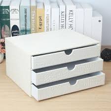 Desktop organizer & equipped with three separate compartments and sliding fin dividers that move horizontally for greater flexibility. 3 Drawer White Desk Organizer White Wood File Cabinet Desk Organization Desktop Drawers Wooden Drawers