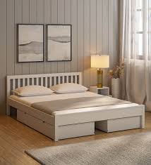Biarritz Solid Wood Queen Size Bed