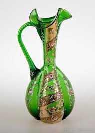 antique c1860s bohemian glass jug