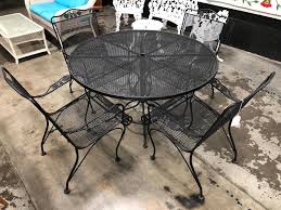 Black Iron Patio Table And Four Chairs