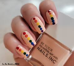 manicure monday pride rainbow dotted