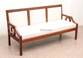 sleek wooden sofa set with fixed