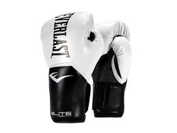 Everlast Elite Pro Style Leather Training Boxing Gloves Size 12 Ounces White