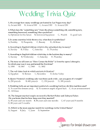 Whether you have a science buff or a harry potter fanatic, look no further than this list of trivia questions and answers for kids of all ages that will be fun for little minds to ponder. Free Printable Wedding Trivia Quiz