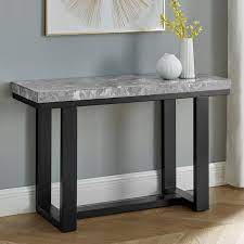 Steve Silver Lucca Espresso And Gray Marble Sofa Table Lc350s