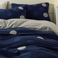 Dark Blue Polka Dot Four Piece Bedding