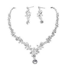crystal rhinstone flower vine necklace
