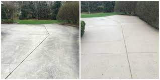 To clean a driveway using household products, start by covering any stained areas with a natural absorbent, like cat litter, baking soda, or cornstarch. Concrete Washing Sealing Anew Contractors