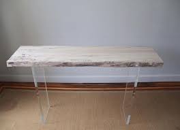 Spalted Maple Lucite Console Table