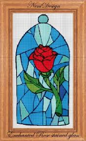 Enchanted Rose Stained Glass Cross