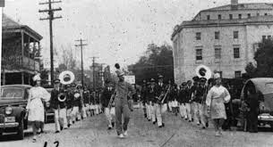Houma Louisiana Parade Down Church Street Ca 1940s In
