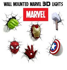 Marvel 3d Wall Light Spider Man Hulk