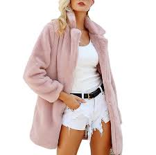 Women S Soft Faux Fur Coat Mid Length