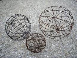 garden spheres metal yard art