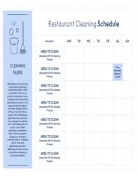 free cleaning schedule templates in