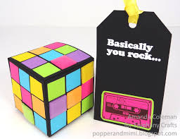 neon rubik s cube gift box and