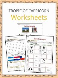 Tropic of capricorn is an imaginary line passing through 23 1/2 degrees south of equator. Tropic Of Capricorn Facts Worksheets Location Latitude For Kids