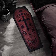 carpets gothic red coffin cross bat
