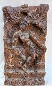 Antique Old Rare Hand Carved Wood Hindu