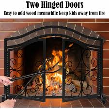 Magnetic 2 Doors Fireplace Screen Gate