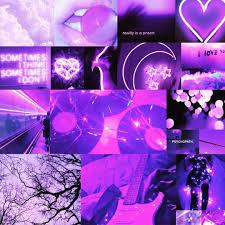Aesthetics digital wallpaper, vaporwave, kanji, chinese characters. Pastel Purple Aesthetic Collage