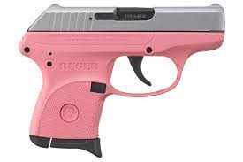 ruger lcp 380 acp pistol with pink grip